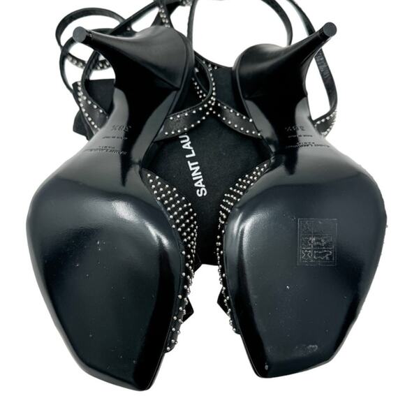 Saint Laurent KiKi 100 Micro Studded High Heel Ankle Wrap Sandals size 38.5 US8 - Picture 7 of 15